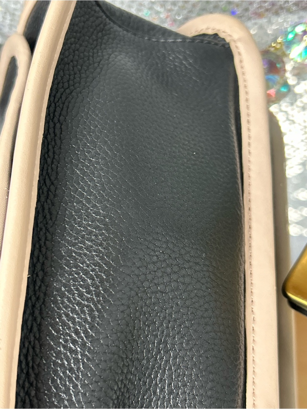 kate spade Black & Cream Pebbled Leather Crossbody Shoulder Bag Approx. 9.5x7x4 - Picture 8 of 16